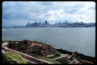 Apartment Building Ruins, Alcatraz, with View of San Francisco