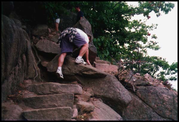 Heath climbing the Beehive