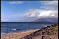 Kihei, view to West Maui mountains, with rainbow